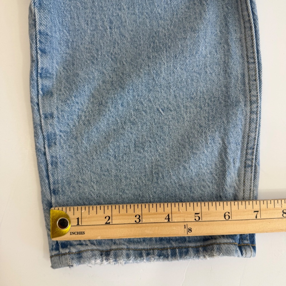 Abercrombie & Fitch Dad High Rise Jeans Curve Love 28 6 Light Wash Criss Cross - Picture 13 of 13